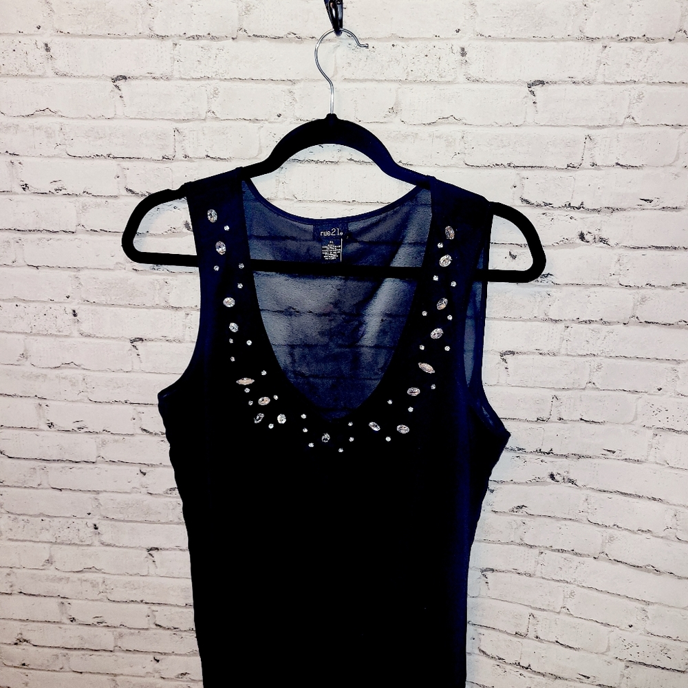 Rue21 Sheer Black Tank Top